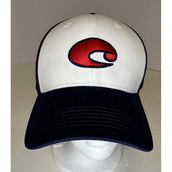 COSTA Del Mar Chesapeake SnapBack Trucker Hat Cap Blue Red White OSFA - Picture 1 of 11
